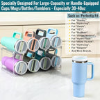 Design for Stanley 40 OZ & Large Bottles & Tumblers with Handle - Acrylic Water Bottle Organizer - Stackable Clear Wine Rack, Cup Holder for Home Kitchen Pantry Shelf Countertop Cabinet, 2 Tier Hold 8 - size: 2 Tier for 8