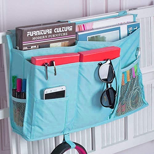 Sugaroom Bedside Storage Caddy, Bunk Bed Organizer Bed Storage Pocket Bedside Organizer Hanging Bed Storage Caddy for College Dorm Room, Hospital Bed Rails, Baby Bed, Camp - color: Sky Blue, size: Large