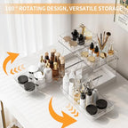 Jsyrjing Pull Out 2 Tier Organizer for Kitchen Bathroom and Cabinet Storage Rotating Pantry Rack Under Sink Organizer Clear and Durable Design 1 Pack - size: 1 Pack
