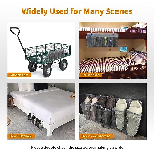 RVZONE RV Shoe Pockets 6 Large Pockets Heavy Hanging Bedside Storage Organizer with Sturdy Hooks Storage Pockets Hangs on bed for Shoes Toys and Tool Accessories - color: Grey, size: Mesh, 1pcs