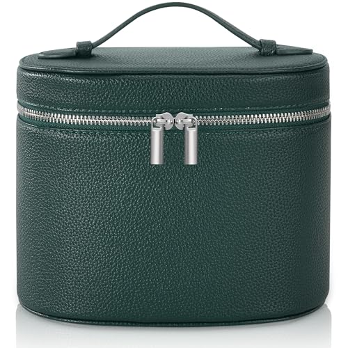 Makeup Bag Vanity Case Cosmetic Bag with Removable Divider Travel Toiletry Bag for Women Portable Make up Box Organizer, Green - color: Green