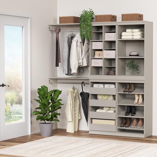 ClosetMaid Modular Storage Shelf Unit with 3-Shelves, Taupe - color: Taupe