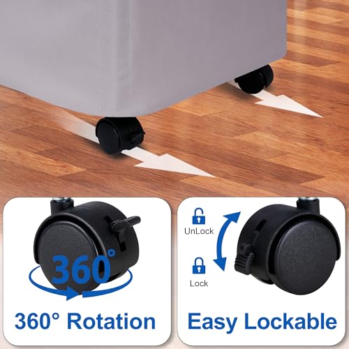 Vincona Slim Laundry Hamper with Lid and Wheels, Small Rolling Laundry Basket with Handle for Small Spaces, Tall Dirty Clothes Hampers for Dorm, Bathroom and Bedroom, 75L, Grey - color: Grey, size: 75L