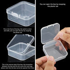 SATINIOR 100 Pcs Clear Plastic Beads Storage Containers Box Small Clear Boxes with Hinged Lid Plastic Case Mini Square Arts Crafts Storage Organizers for Small Items(2.1 x 2.1 x 0.8 Inch) - size: 2.1 x 2.1 x 0.8 Inch
