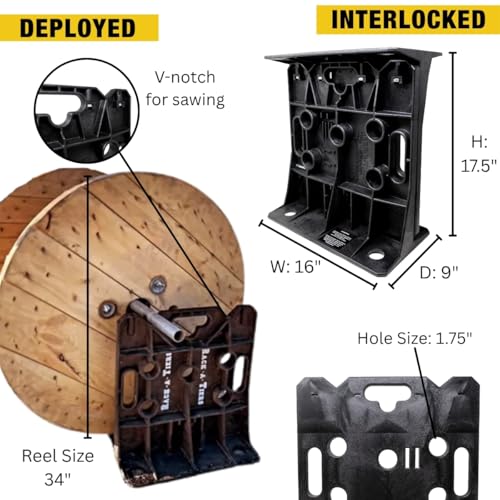 Rack-A-Tiers 2.0 Wire Dispenser – Cable Reel Rack, Electrician Wire Spool Caddy, Multi Reel Wire Dispenser, Spool Rack, 300 lb Capacity (#11480) - size: 2.0