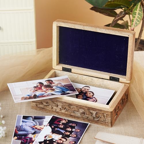 Ajuny Wooden Jewelry Box - Hand Carved Mango Wood Tree of Life Celtic Carving Decorative Multipurpose Keepsake Box, Treasure Chest Memory Box Organizer Travel Trinket Holder Case Gifts - 8x5 Inch - style: Celtic Tree