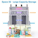 Accmor Changing Table Diaper Organizer, Hanging Diaper Caddy Organizer Stacker for Cribs Changing Table Playard Wall Baby Essentials Storage, Stripe - style: Double Enlarged-Stripe