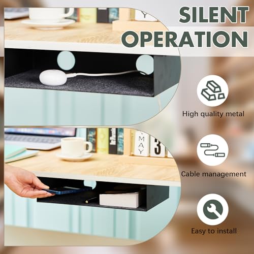 Yaocom 2 Pack Under Desk Hanging Shelf, Carbon Steel Storage Tray with Mute Felt Sheets, Mount Shelves Organizer for Office Home Workstation Gaming Desk Stand up(13x8x2.8 in/Storage Shelf,Black) - color: Black, size: 13x8x2.8 In