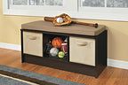 ClosetMaid 1570 Cubeicals 3-Cube Storage Bench, Espresso with Tan Cushion - color: Espresso With Tan Cushion