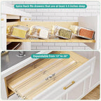 MIUKAA Acrylic Spice Drawer Organizer, 2 Tier - 4 Pack Seasoning Organizer for Drawer, Expandable From 13" to 26" Kitchen Drawer Spice Rack with Slip-Proof Mat (Jars not Included) - size: 4 Pack