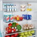Heyuzb 2 Pack Clear Freezer Organizer Bins Stackable Storage Bins with Side Handles for Kitchen Pantry Cabinet Organzation and Storage - size: 2 PACK