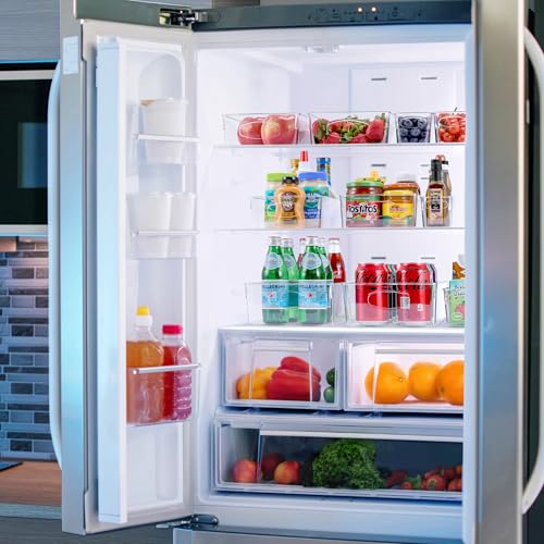 Sorbus Large Clear Plastic Storage Bins, 10 Pack Clear Organizer Bins with Handles, Plastic Storage Bins for Closet, Pantry, Fridge, Medicine Cabinet Organizer, Shelves, Freezer, Drawer - size: Large, style: 10 Pack