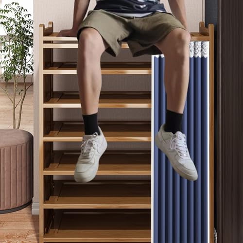 5 Tier Shoe Rack Bamboo Shoe Shelf Storage Organizer Shoe Stand for Closet, Entryway, Hallway, Bathroom and Living Room, Natural - size: 5 TIER