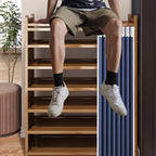 5 Tier Shoe Rack Bamboo Shoe Shelf Storage Organizer Shoe Stand for Closet, Entryway, Hallway, Bathroom and Living Room, Natural - size: 5 TIER
