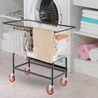 VEVOR Wire Laundry Cart, 3.8Bushel Wire Laundry Basket with Wheels, 32.5''x21.3''x29.9'', Commercial Laundry Basket, Steel Frame with Chrome Finish, 4'' Casters, Wire Cart for Laundry - size: 3.8 Bushel--32.5''x21.3''x29.9''