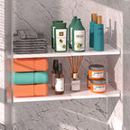 Slideep Expandable Closet Tension Shelf, Metal Adjustable Wardrobe Shelves Organizer System with Strong Seamless Sticker for Kitchen, Wardrobe, Cupboard 2 Pack (L:16.9'' to 31.5"; W:11.8") - size: 11.8"D x 16.9"W