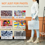 ALINK Photo Storage Box with Handle, 4" x 6" Photo Case Craft Keeper Organizer Container with 16 Inner Case and Label for Pictures, Arts, Crafts, Sewing, Stickers, Office Supplies - Clear - color: Clear