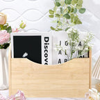 Suzile Wall Mounted File Holder Wood Magazine Holder Wall Hanging File Organizer for Office Mail Magazine Letter Paper Folder Organization (Wood Color)