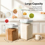 Ankou Food Storage Container Sets, 2.8 Qt + 4.2 Qt Airtight Canisters with Lids and 130ml Scoop, BPA-Free Plastic Pantry Containers for Flour, Sugar, Rice - color: 2.8 Qt + 4.2 Qt
