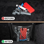 Universal 2 Pack Elastic Small Cargo Net Pocket Organizer Pouch Bag 14.3 x 9.5 inches RV Netting Storage Pocket with 8 Pieces Mounting Screws, Mesh Cargo Net for Car Trunk RV Storage - size: 14.3 x 9.5 inch