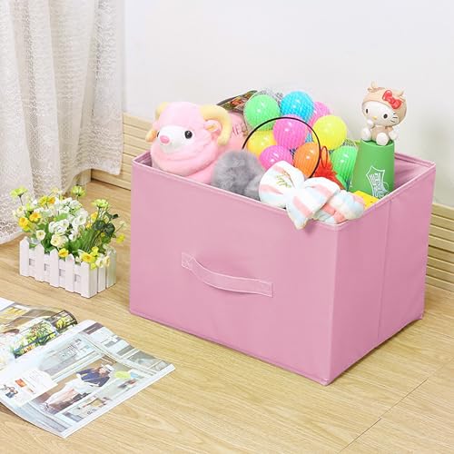 EBIGIC Pink Cube Storage Bins 9.0"x7.5"x7.5" Small Size Fabirc Foldable Closet Toy Organizer Collapsible Cloth - color: Pink 1Pack, size: 9”x 7.5”x 7.5”