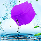2 Pack Denture Bath Case Dental False Teeth Holder with Brush, Retainer Cleaning Case Denture Bath Cup Storage False Teeth Travel Case with Strainer - Purple and Dark Blue - color: Purple & Dark Blue