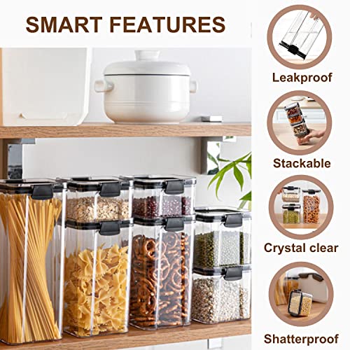 Airtight food storage containers, canisters for countertops, pantry organizers and storage, kitchen organizers and storage- 8Pc