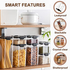 Airtight food storage containers, canisters for countertops, pantry organizers and storage, kitchen organizers and storage- 8Pc