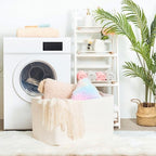 MINTWOOD Design 22in Extra Large Blanket Basket Holder Living Room, Rectangle Rope Woven Storage Basket with Handles for Laundry, Pool Towels, and Shoes, Dog Toy Organizer Bin Box, Creamy White - color: Creamy White