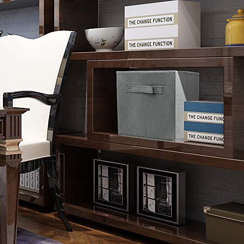 EBIGIC storage bins collapsible storage bins,cube storage organizer (Pack of 6) 9*7.5*7.5inch,For home and office Collapsible Closet Shelf Organizers, Drawer Organizers (Grey) - color: Grey 6Pack, size: 9”x 7.5”x 7.5”