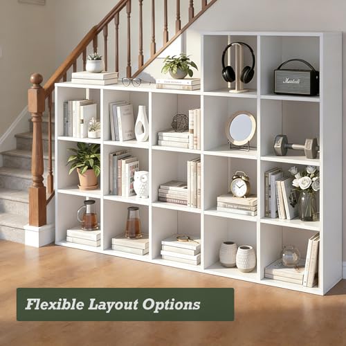 9-Cube Storage Organizer, Reversible Bookcase Shelf, Open Cube Bookshelf, Large Modern Storage for Living Room, Bedroom & Office, White - color: Classic White, size: 9-cube