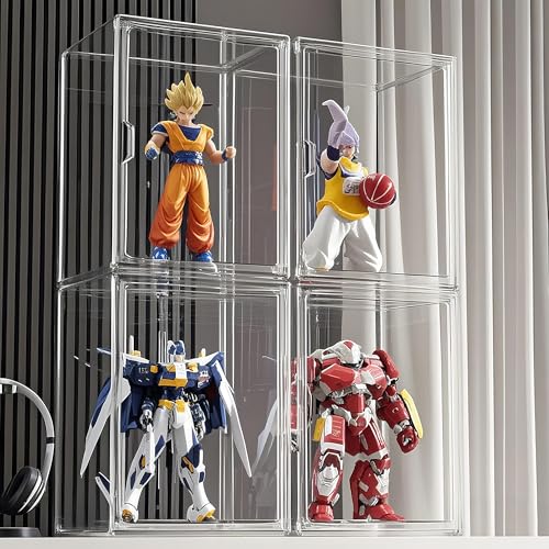 Clear Acrylic Display Case with Magnetic Lid-Dustproof Plastic Book Storage box,Clear Box,Purse Storage Organizer,Action Figure Display Case,Acrylic Sneaker Shoe Box(2 Pack) - style: 14.2"L x 8.7"W x 10.6"H - 2 Pack