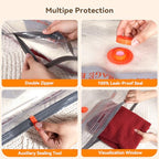 Vacuum Storage Bags for Travel with Rechargeable Air Pump, 12 Pack Space Saver Bags for Clothing, Luggage & Suitcase Compression, Efficient & Portable Storage Solution for Travel Essentials