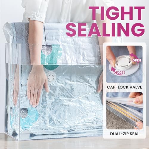 TAILI 8 Pack Vacuum Storage Bags, XXL Jumbo (47x39 Inch), Vacuum Sealed Bags for Comforter and Blankets, Bedding, Clothing, Giant Space Saver Bags for Huge Stuffed Toy - size: 8 XXL