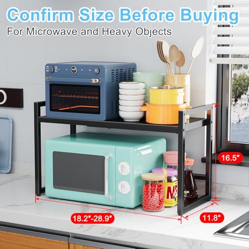 Expandable Metal Storage Shelves, 110LBS Heavy Duty Shelving Units and Storage For Pots Pans Small Appliances, Adjustable Metal Storage Shelf Rack For Kitchen Cabinets Closet Pantry Warehouse Garage - size: 1 Tier：11.8"D x 28.9"W x 16.3"H