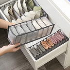 Cosmos 2 Pcs Clothes Organizer Foldable Wardrobe Clothes Drawer Organizers Breathable Mesh Clothing Organizer Box for Socks, Underwear, Ties, Panties (Small - 7 Grids for Socks) - size: Small - 7 Grids for Socks