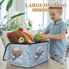 Custom Storage Basket with Name, Personalized Storage Bins with Zipper Lid, Foldable Fabric Storage Box Large capacity with Handle Balloon Bear - color: Option 17
