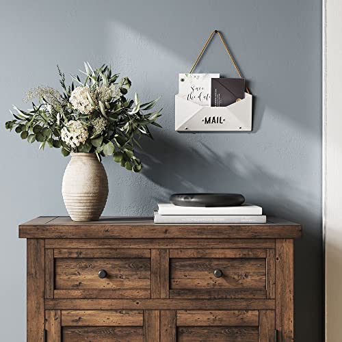 Barnyard Designs Wall Envelope Mail Organizer Rustic Vintage Decorative Mail Holder for Home and Office Decor 12” x 8.25”
