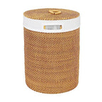 Seville Classics Premium Natural Handwoven Portable Laundry Bin Basket with Carrying Handles - color: Natural Water Hyacinth, size: Rectangular Hamper