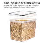 Vtopmart Airtight Food Storage Containers 6 Pieces - Plastic BPA Free Kitchen Pantry Storage Containers for Sugar,Flour and Baking Supplies - Dishwasher Safe - Include 24 Labels, Black