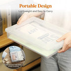 Lifewit 4 Pack Paper Organizer Storage, 32 x 23 cm/12x9 Multi-Purpose Plastic File Box with Latching Lids, Containers for A4, 8.5" x 11" Letter, Scrapbook, Document, Magazine, Art Supplies, Clear