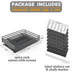 SpaceAid Pull Out Spice Rack Organizer for Cabinet, Heavy Duty Slide Out Seasoning Kitchen Organizer, Cabinet Organizer, with Labels and Chalk Marker, 8.5" W x10.75 D x2.5 H, 1 Drawer 1-Tier - style: 8.5" W, 1-Tier