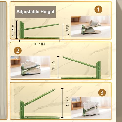 6Pack Shoe Slot Organizers Clear Shoe Stacker Organizer for Closet Shoe Holder Space Saver Rack Storage for Closet (Clear, 6Pack) - size: 6 PACK