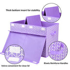 Mayniu Large Toy Box Chest with Flip Lid, Toy Storage Organizers Bin Boxes Basket with Sturdy Handles for Boys, Girls, Kids, Nursery, Playroom, Living Room, Bedroom, (Purple) - color: Large Purple
