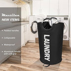 Maxsilan 90L Large Laundry Basket, Freestanding Tall Clothes Hamper, Collapsible Laundry Bag, Black - color: Black, size: 90L