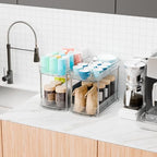 4 Pack Large Pull Out Bathroom Organizers and Storage,2 Tier 12.8″ Tall Sliding Kitchen Under Sink Organizer for Cleaning Products Storage,Acrylic Clear Bathroom inder Sink Organizer,Undersink Storage - style: 4 Pack-2 Tier