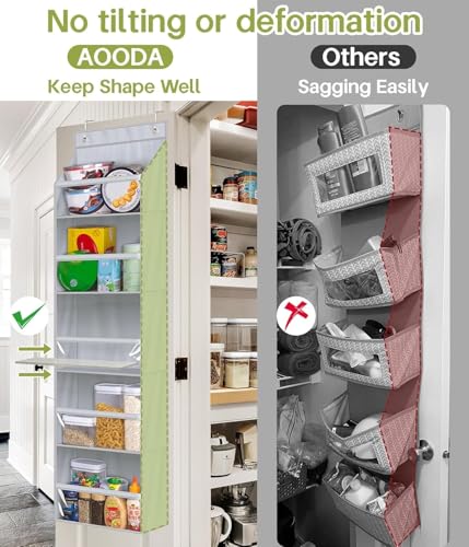 AOODA Over the Door Organizer, Large Capacity Closet Door Hanging Organizer, Clear Deep Pockets Baby Storage for Nursery, Bathroom, Bedroom, Pantry, Diapers (Grey) - color: Grey, size: 1 Pack