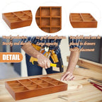 Wooden Tray, 2 Pack Wood Drawer Organizer Drawer Organizer 12 Grid Sorting Tray, Wood Divided Organizers Wooden Sorting Trays For Arts & Crafts, Stationery, Small Items, Home Office
