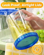 BiuLeon 12 Pack-34 oz Freezer Storage Containers, Plastic Food Storage Containers with Twist Top Lids, BPA Free and Reusable Soup Containers with Lids, Leakproof/Microwave/Dishwasher Safe - color: 12Pack-34oz