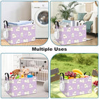 FANKANG Storage Bins,Nursery Hamper Canvas Laundry Basket Foldable with Waterproof PE Coating Storage Baskets for Boys and Girls, Office, Bedroom, Clothes,Toys(Rec-Cat ） - color: Rec-Cat